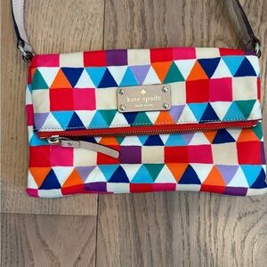 Kate Spade Multicolor Outer Zip Pocket Purse Adjustable Strap Crossbody Bag